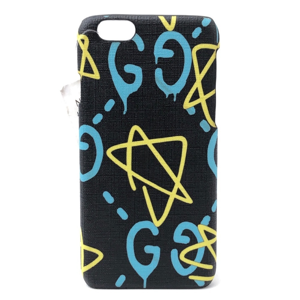 GUCCI Black Textured Blue Paint Drip Monogram Yellow Stars Apple IPhone6 Case